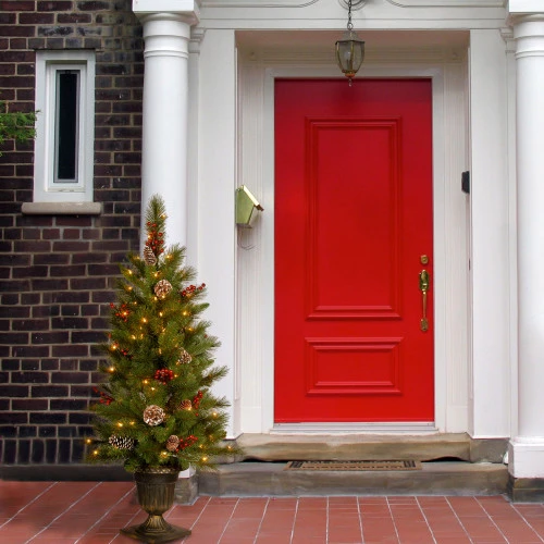 Christmas Central 4’ Pre-Lit Potted Berry Entrance Christmas Tree, Clear Lights 4 Christmas Central 4’ Pre-Lit Potted Berry Entrance Christmas Tree, Clear Lights - Image 4