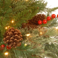 Christmas Central 6' Pre-Lit Potted Pencil Colonial Fir Artificial Christmas Half Wall Tree, Clear Lights -Christmas Decoration Store dnat peco8 361 60ht 3 22849.1587645164