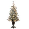 Christmas Central 4' Pre-Lit Slim Iceland Fir Artificial Entrance Christmas Tree, Clear Lights