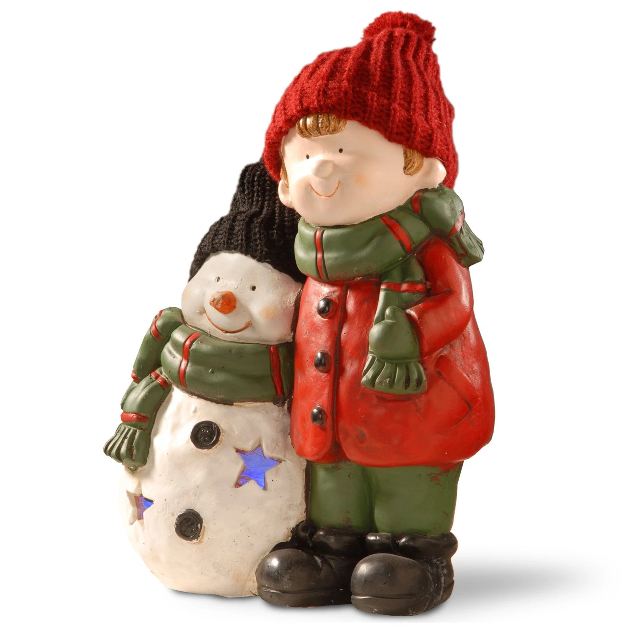 Christmas Central 15" Battery Operated LED Lighted Boy And Snowman Christmas Tabletop Decoration 1 Christmas Central 15" Battery Operated LED Lighted Boy And Snowman Christmas Tabletop Decoration