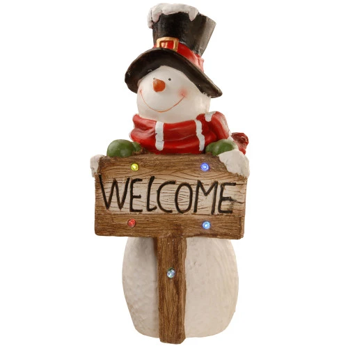 28.25" White And Brown LED Lighted Christmas Smiling Snowman Figurine 1 28.25" White And Brown LED Lighted Christmas Smiling Snowman Figurine