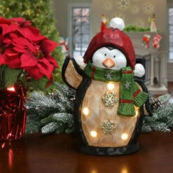 16" Black And Red LED Lighted Waving Penguin Christmas Decor -Christmas Decoration Store dnat pg11 82229 3 42649.1587645146