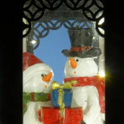 Christmas Central 15" LED Lighted Snowman Holding Wrapped Gifts Christmas Lantern -Christmas Decoration Store dnat rac zhf03152 3 08759.1631811752