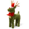 12" Green And Red Unlit Evergreen Reindeer Christmas Tabletop Decor