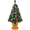 Christmas Central 3' Pre-lit Potted Fiber Optic Medium Artificial Christmas Tree, Multicolor Lights