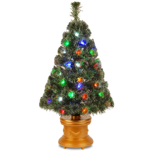 Christmas Central 3' Pre-lit Potted Fiber Optic Medium Artificial Christmas Tree, Multicolor Lights 1 Christmas Central 3' Pre-lit Potted Fiber Optic Medium Artificial Christmas Tree, Multicolor Lights