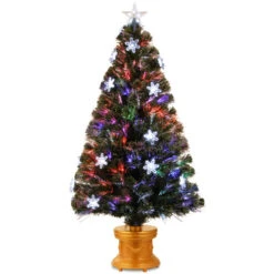 Christmas Central 4' Pre-Lit Fireworks With Snowflakes Artificial Christmas Tree, Multicolor LED Lights
