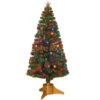 6' Pre-Lit Slim Fiber-Optic Artificial Fireworks Ornamented Christmas Tree - Multicolor LED Lights