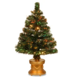 3' Pre-Lit Medium Fiber-Optic Artificial Christmas Tree - Multicolor LED Lights