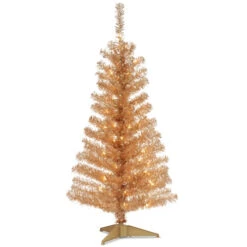 Christmas Central 4' Pre-Lit Slim Champagne Gold Tinsel Artificial Christmas Tree, Clear Lights 5 Christmas Central 4' Pre-Lit Slim Champagne Gold Tinsel Artificial Christmas Tree, Clear Lights -Christmas Decoration Store dnat tt33 302 40 79361.1665174306