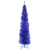 Christmas Central 7' Pre-Lit Slim Blue Tinsel Artificial Christmas Tree, White Lights