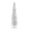 Christmas Central 7' Pencil Silver Tinsel Artificial Christmas Tree, Unlit