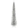Christmas Central 9' Silver Pencil Tinsel Artificial Christmas Tree, Unlit