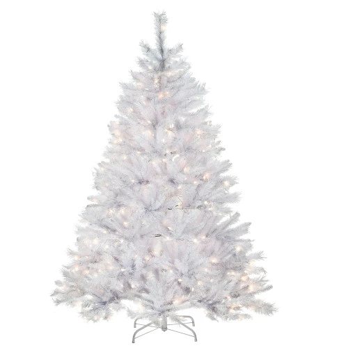 Christmas Central 6' Pre-Lit White Full Winchester Pine Artificial Christmas Tree, White Lights 1 Christmas Central 6' Pre-Lit White Full Winchester Pine Artificial Christmas Tree, White Lights