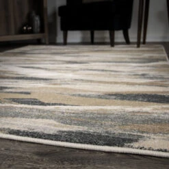 7' X 10' Gray And Beige Contemporary Area Throw Rug -Christmas Decoration Store dorian209009208x11 7 72978.1664990321