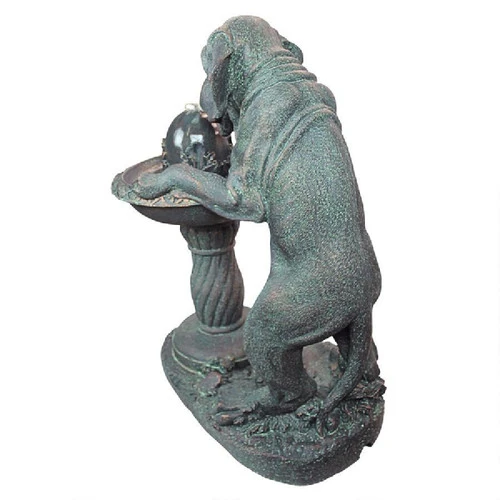 26.5" Dog Standing Drinking From Sculptural Fountain 3 26.5" Dog Standing Drinking From Sculptural Fountain - Image 3