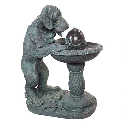 26.5" Dog Standing Drinking From Sculptural Fountain 4 26.5" Dog Standing Drinking From Sculptural Fountain - Image 4