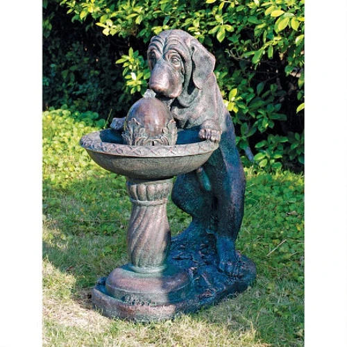 26.5" Dog Standing Drinking From Sculptural Fountain 5 26.5" Dog Standing Drinking From Sculptural Fountain - Image 5