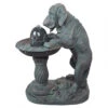 26.5" Dog Standing Drinking From Sculptural Fountain
