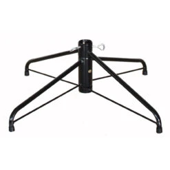 22” Black Metal Folding Christmas Tree Stand - For Artificial Trees Up To 6.5' - 8' Tall
