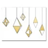 White And Gold Glam Dangles Christmas Wrapped Rectangular Wall Art Decor 12" X 16"