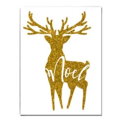 Gold And White Glam Noel Christmas Wrapped Rectangular Wall Art Decor 20" X 16"
