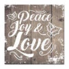 Brown And White Christmas Peace Joy Love Wrapped Square Wall Art Decor 20" X 20"