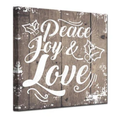 Brown And White Christmas Peace Joy Love Wrapped Square Wall Art Decor 20" X 20" -Christmas Decoration Store drhan vmtq149 gwc2020 3 21872.1588393377