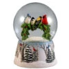 5" Winter Birds On A Holly Wreath Musical Snow Globe - 33473404