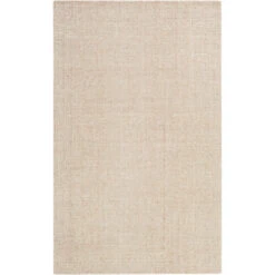 5' X 7.5' Solid Beige Rectangular Area Throw Rug