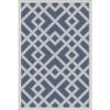 2' X 3' Diverting Lanes Sky Blue And Egg Shell White Area Throw Rug