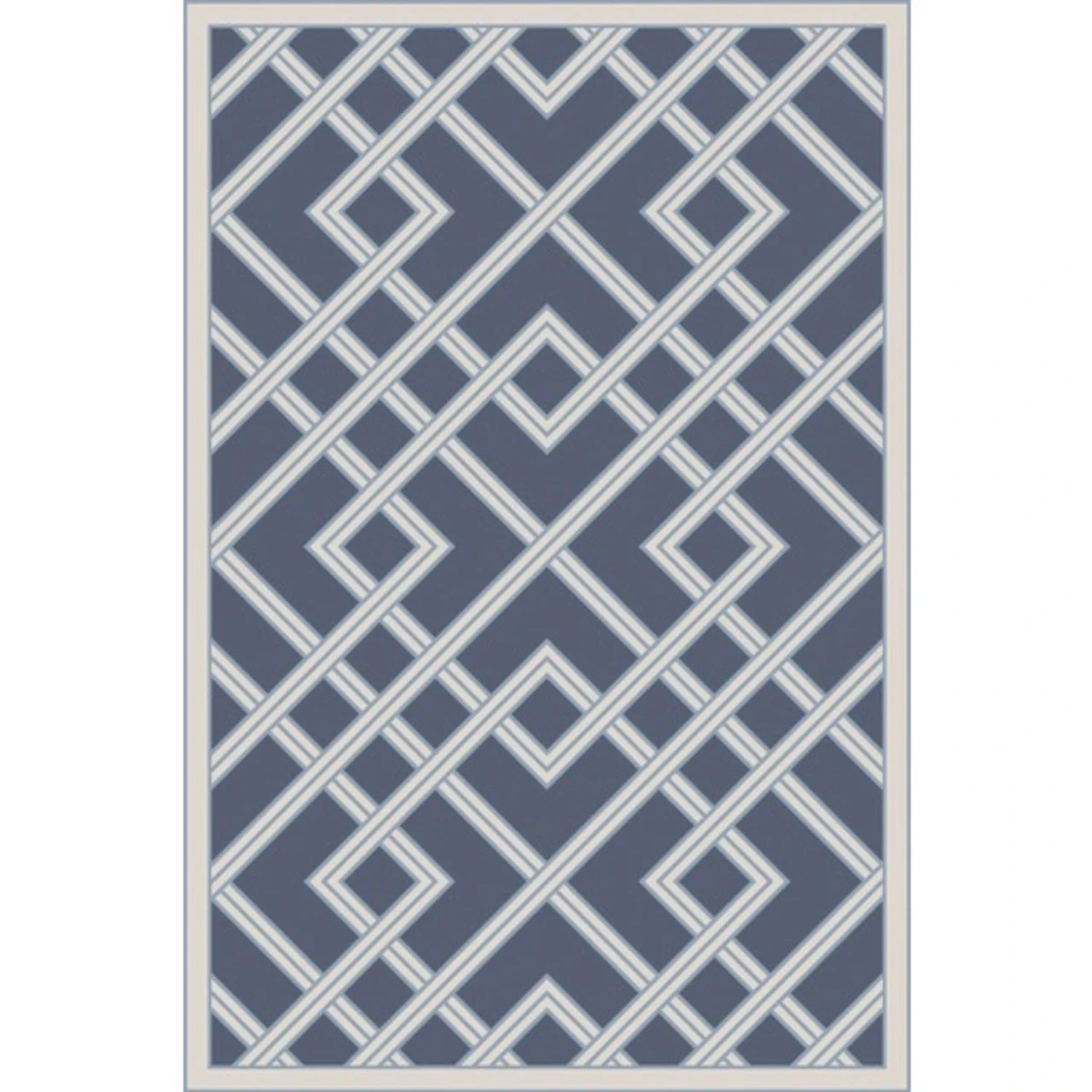 2' X 3' Diverting Lanes Sky Blue And Egg Shell White Area Throw Rug 1 2' X 3' Diverting Lanes Sky Blue And Egg Shell White Area Throw Rug