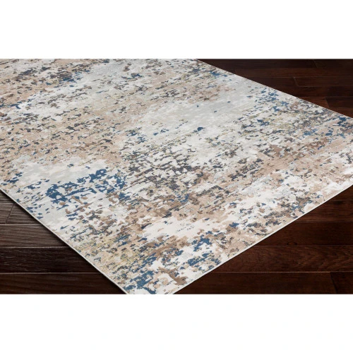 5.25' X 7.25' Distressed Beige And Gray Rectangular Area Throw Rug 5 5.25' X 7.25' Distressed Beige And Gray Rectangular Area Throw Rug - Image 5