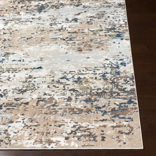 5.25' X 7.25' Distressed Beige And Gray Rectangular Area Throw Rug 4 5.25' X 7.25' Distressed Beige And Gray Rectangular Area Throw Rug - Image 4