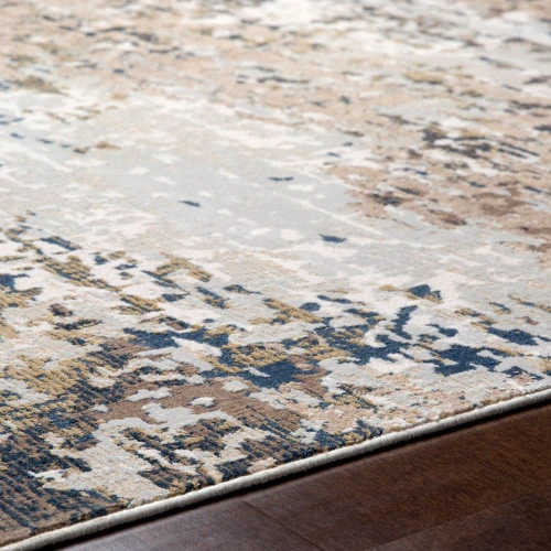 5.25' X 7.25' Distressed Beige And Gray Rectangular Area Throw Rug 2 5.25' X 7.25' Distressed Beige And Gray Rectangular Area Throw Rug - Image 2