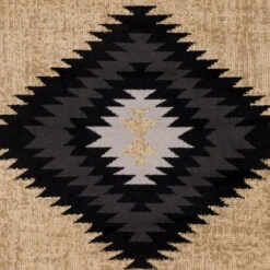 2.1' X 7.5' Ethnic Black And Brown Rectangular Area Throw Rug Runner -Christmas Decoration Store dsur par1096 2276 3 24817.1663776144