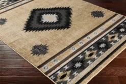 2.1' X 7.5' Ethnic Black And Brown Rectangular Area Throw Rug Runner -Christmas Decoration Store dsur par1096 2276 6 88360.1663776144