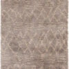 6.5' X 9' Distressed Finish Brown And Cream White Rectangular Area Throw Rug
