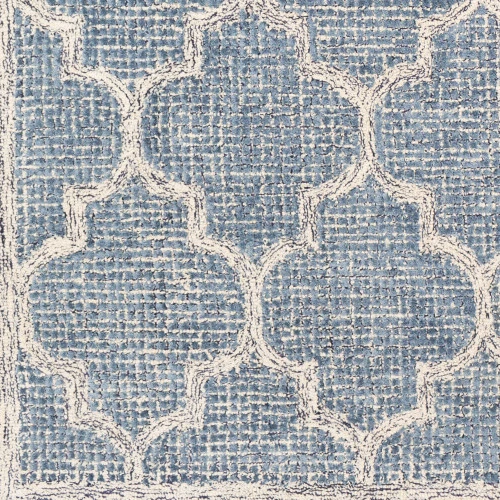 5' X 7.5' Aegean Blue And Beige Clover Patterned Rectangular Area Throw Rug 2 5' X 7.5' Aegean Blue And Beige Clover Patterned Rectangular Area Throw Rug - Image 2