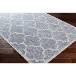 5' X 7.5' Aegean Blue And Beige Clover Patterned Rectangular Area Throw Rug 5 5' X 7.5' Aegean Blue And Beige Clover Patterned Rectangular Area Throw Rug -Christmas Decoration Store dsur str2300 576 3 74776.1588377447