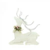11.25" Snowy White Glitter Embellished Seated Reindeer Christmas Tabletop Decor
