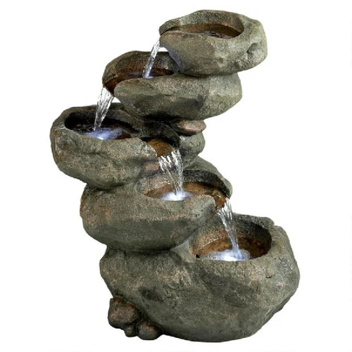 21.5" Illuminating River Five Basin Cascading Outdoor Garden Fountain 2 21.5" Illuminating River Five Basin Cascading Outdoor Garden Fountain - Image 2