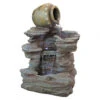 20.5" Spilling Jug Hand-Finished Cascading Outdoor Garden Fountain