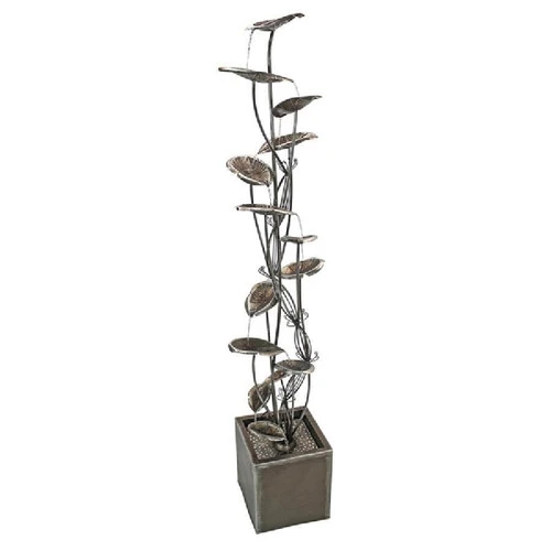 84" Bronze Floral Metal Tower Fountain 2 84" Bronze Floral Metal Tower Fountain - Image 2