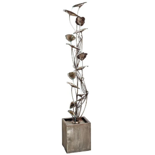 84" Bronze Floral Metal Tower Fountain 1 84" Bronze Floral Metal Tower Fountain