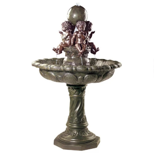 50" Four Splashing Cherubic Children Sculptural Outdoor Garden Fountain 2 50" Four Splashing Cherubic Children Sculptural Outdoor Garden Fountain - Image 2