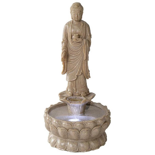 32.5" Illuminated Buddha Spiritual Sculptural Garden Fountain 1 32.5" Illuminated Buddha Spiritual Sculptural Garden Fountain