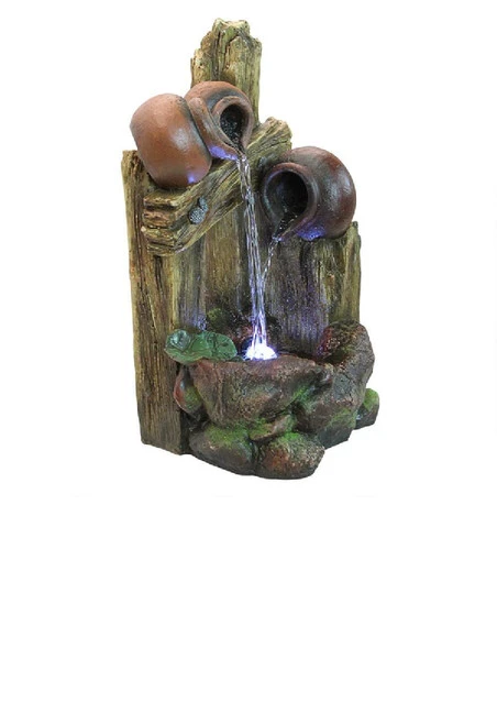 18" Ravello Three Urn Illuminated Cascading Sculptural Garden Fountain 3 18" Ravello Three Urn Illuminated Cascading Sculptural Garden Fountain - Image 3