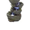 17.5" Illuminated Breakneck Falls Cascading Outdoor Garden Fountain