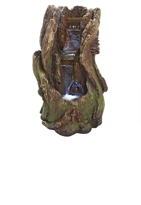 17" Unique Two Tiered Cascading Waterfall Illuminated Garden Fountain 1 17" Unique Two Tiered Cascading Waterfall Illuminated Garden Fountain